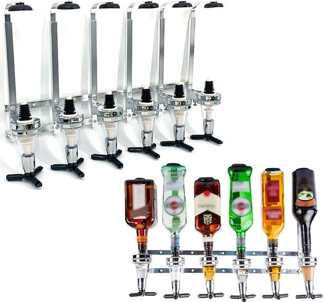 Wall-Mounted 6 Bottles Liquor Dispenser
