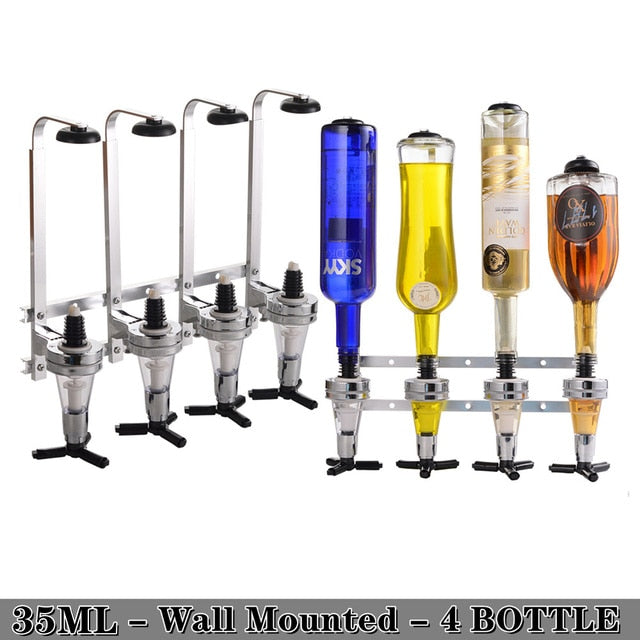 Wall-Mounted 4 Bottles Liquor Dispenser